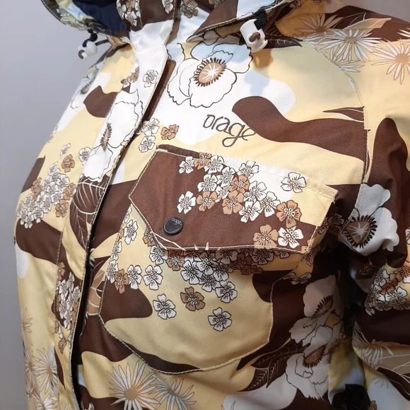 ❌SOLD❌ Camo Floral Hooded Ski Jacket Girls Youth Insulated Snowboarding Coat - Picture 4 of 15